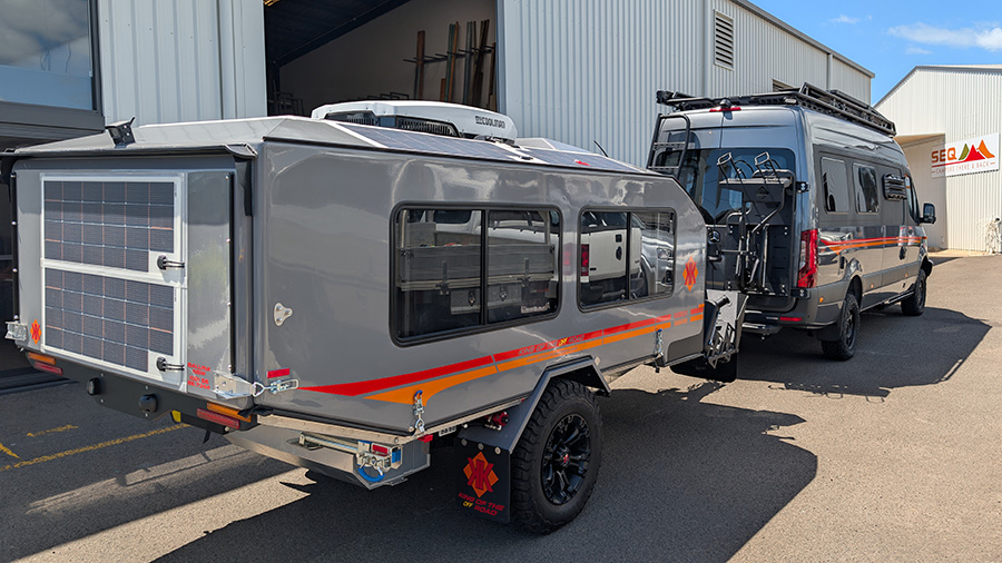 Night Storm Karavan and Kruiswagen on display at SEQ Campers